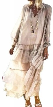 MD sukienka jedwab lux M | CAMEL