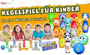 KRĘGLE DLA DZIECI ZABAWA PEŁNY ZESTAW