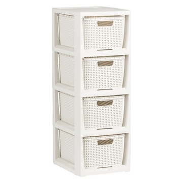 КНИЖНЫЙ ШКАФ, ШКАФ, СУНДУК, ПОЛКА С 4 КОРЗИНАМИ, РОТАН БРАНК