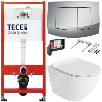 TECE ZESTAW PODTYNKOWY WC MISKA RIMLESS PRZYCISK CHROM MAT FRESH 7W1