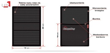 Praktyczny organizer samochodowy do bagażnika na rzep Autosiatki 25 x 18 cm