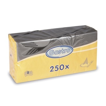 Serwetki 2w gastronomiczne 33 x 33cm żółte 250szt