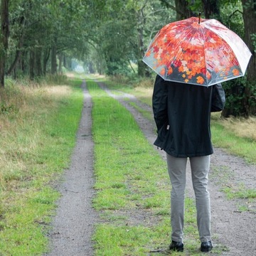 Parasol transparentny Jesienne LIŚCIE Składany Automat Esschert Design