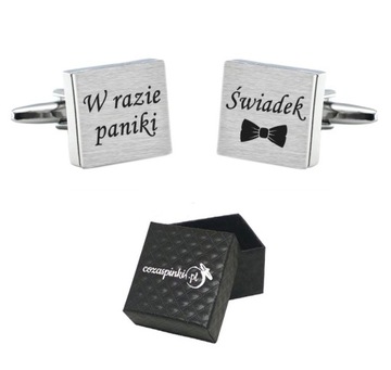 Spinki do mankietów W RAZIE PANIKI ŚWIADEK ślub