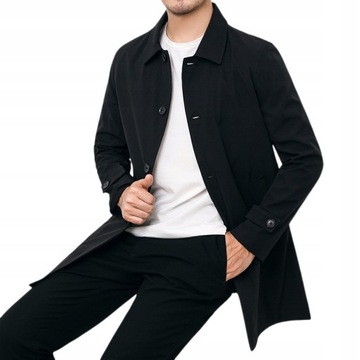 MĘSKA KURTKA WIOSENNA PŁASZCZ PARKA BIZNESOWA,4XL