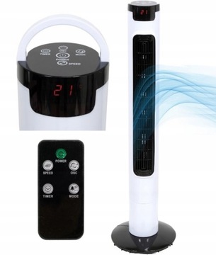 Wentylator Kolumnowy Cichy MOCNY Stojący LCD + PILOT AROMATERAPIA