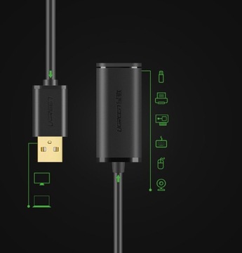 Удлинительный кабель USB 2.0 US121, активный, 5 м