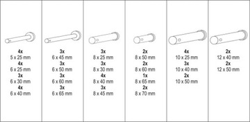 НАБОР ПИН С ГОЛОВКОЙ И ОТВЕРСТИЕМ 60 ШТ.