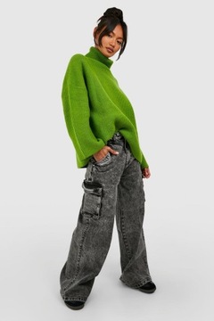 Boohoo zbq oversize golf zielony sweter NG2 S