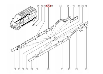 LIŠTA BOČNÍ RENAULT MASTER III MOVANO B NV400 PRAVÁ