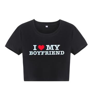 Женская футболка I Love My Boyfriend Baby Tees BF