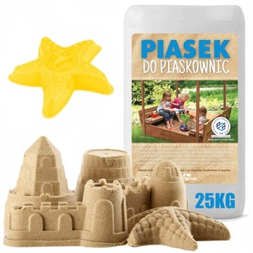 PIASEK DO PIASKOWNIC ATEST ZABAWKI DLA DZIECI 25KG