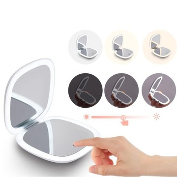 УВЕЛИЧИТЕЛЬНОЕ КОСМЕТИЧЕСКОЕ ЗЕРКАЛО 1X/5X, ДВУХСТОРОННЕЕ ЗАКРЫВАЕМОЕ, 3 ЦВЕТА