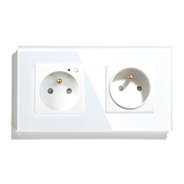 GNIAZDKO ELEKTRYCZNE ZIGBEE SZKLANE KONTAKT TUYA PODWÓJNE 157mm