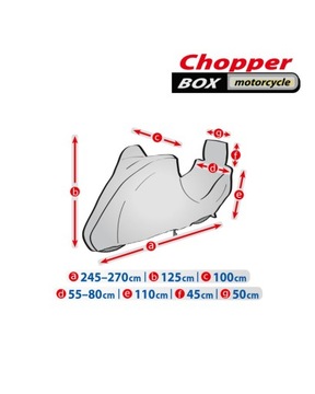 Чехол на мотоцикл Chopper Box 245-270 см.
