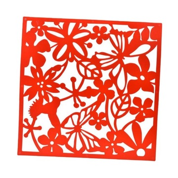 4 kwiatowy parawan do pokoju Home Decor Panele ekranowe Dzielnik siedzący Czerwony 4szt