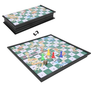 Магнитная шахматная лестница-змея складная