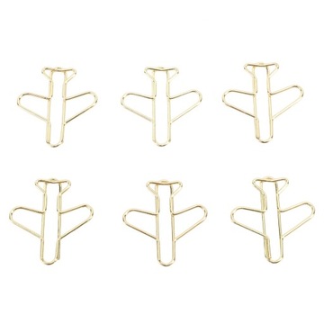 КРЕАТИВНЫЕ СКРЕПКИ В ВИДЕ САМОЛЕТА, ЗОЛОТО, 100 ШТ.