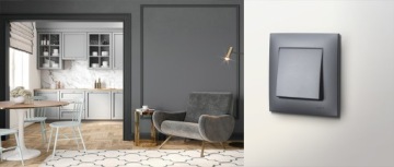 САПФИР Кнопочный выключатель Колокольчик МАТОВЫЙ СЕРЫЙ LP-6Z/m/70