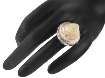 VERSIL pierścionek muszla naturalna masa perłowa SREBRO 0,925