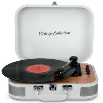 GRAMOFON VINTAGE WALIZKA 33/45/78 BT USB RCA MUSE MT-201WW BIAŁY BLUETOOTH
