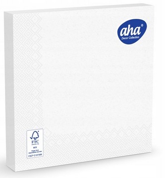 AHA SERWETKI PAPIEROWE 20SZT 33x33 BIAŁE