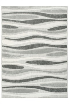 200x290 cm SZARY KREMOWY DYWAN SZNURKOWY W FALE