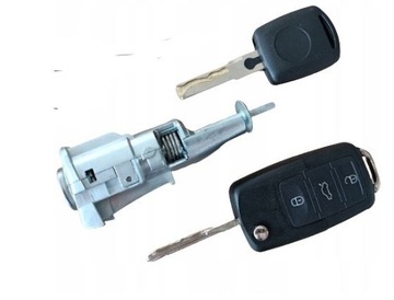 NOWY ZAMEK WKŁADKA DO DRZWI LEWYCH KIEROWCY KLUCZYKI SKODA OCTAVIA II 2 04-
