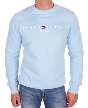 BLUZA TOMMY HILFIGER MĘSKA DUŻE LOGO KLASYCZNA BŁĘKITNA M