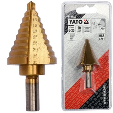 WIERTŁO STOPNIOWE STOŻKOWE HSS 6 - 35 mm YATO