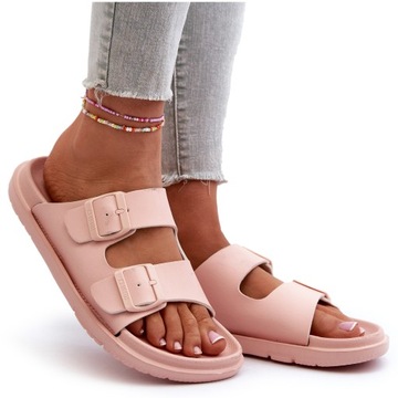 KLAPKI DAMSKIE LEKKIE PIANKOWE Z KLAMRAMI BIG STAR NN274A753 RÓŻOWE 38