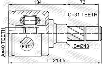 FEBEST 0211-Y62AT SADA KLOUBU HŘÍDEL HNACÍ