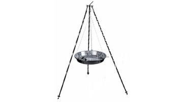 PATELNIA BLACHA EMALIOWANA GRILL 40CM +TRÓJNÓG