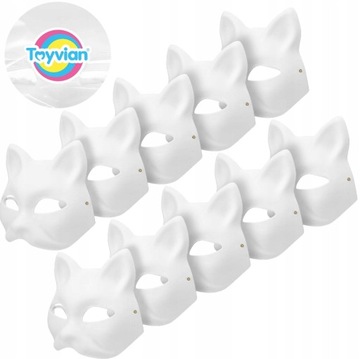 Therian Mask White Cat Prom Supplies 10 szt