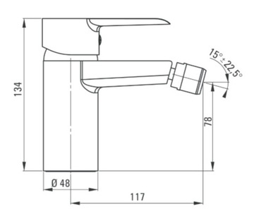 Bateria bidetowa chrom BFC 030M