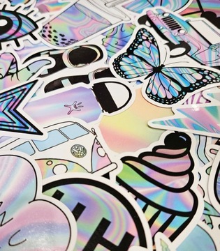 ВОДОНЕПРОНИЦАЕМЫЕ НАКЛЕЙКИ С ГРАДИЕНТАМИ РОЗОВЫЕ И СИНИЕ НАКЛЕЙКИ ДЛЯ НОУТБУКА 50 шт.