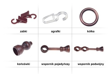 Karnisz Drewniany Podwójny w Kolorze Dąb Karnisze Drewniane 140 cm