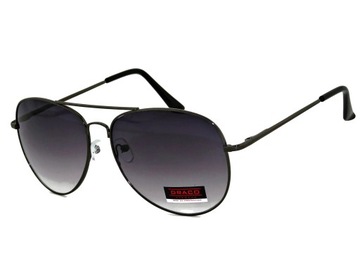 Przeciwsłoneczne okulary cieniowane soczewki PILOTKI metal męskie FILTRY uv