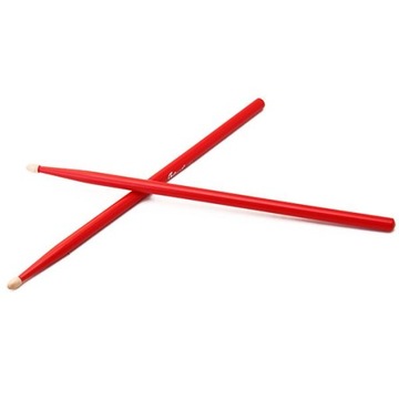 Pair Of Red 5A Drumsticks Music Band Maple Wood Great Accessory For Drum