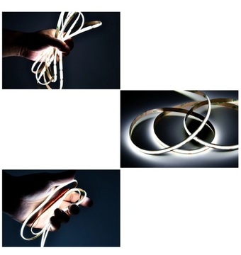 Неоновая светодиодная лента COB 12В 1м 320 диодов 6000К ХОЛОДНО-БЕЛАЯ ОДНОРОДНАЯ 8ММ