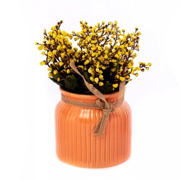 SZTUCZNY KWIATEK W DONICZCE 18CM RÓŻNE KOLORY