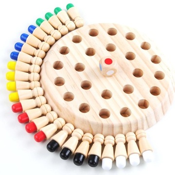 Wooden Memory Chess Set, Color Memory Chess Set, Fun Block Board Game