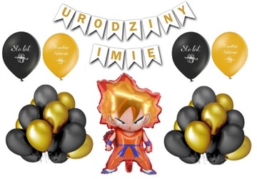 Zestaw urodzinowy Dragon Ball Songo Balony Baner Urodziny + Imię Dekoracje