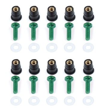 10pcs Motorcycle M5 15mm Metric Rubber Well Nuts Windscreen Fairing ~15914