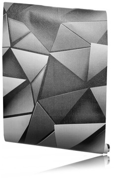 Tapeta geometryczna samoprzylepna trójkąty CZARNA szara T1043 NOWOCZESNA