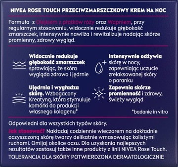 Krem na noc NIVEA Rose Touch przeciwzmarszczkowy