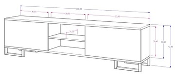 Тумба под ТВ, комод, полка, Дуб Крафт