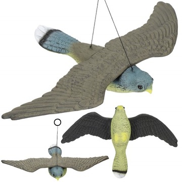 DUŻY SOKÓŁ ODSTRASZACZ PTAKÓW GOŁĘBI SZPAKÓW PTAK WISZĄCY OGRODOWY LATAJĄCY