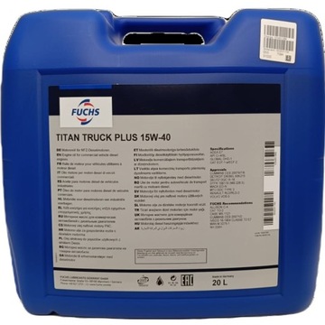 FUCHS Olej Titan Truck Plus 15W40 20L