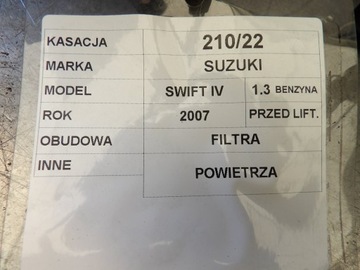 POUZDRO FILTRU VZDUCHU SUZUKI SWIFT IV 63J-R01